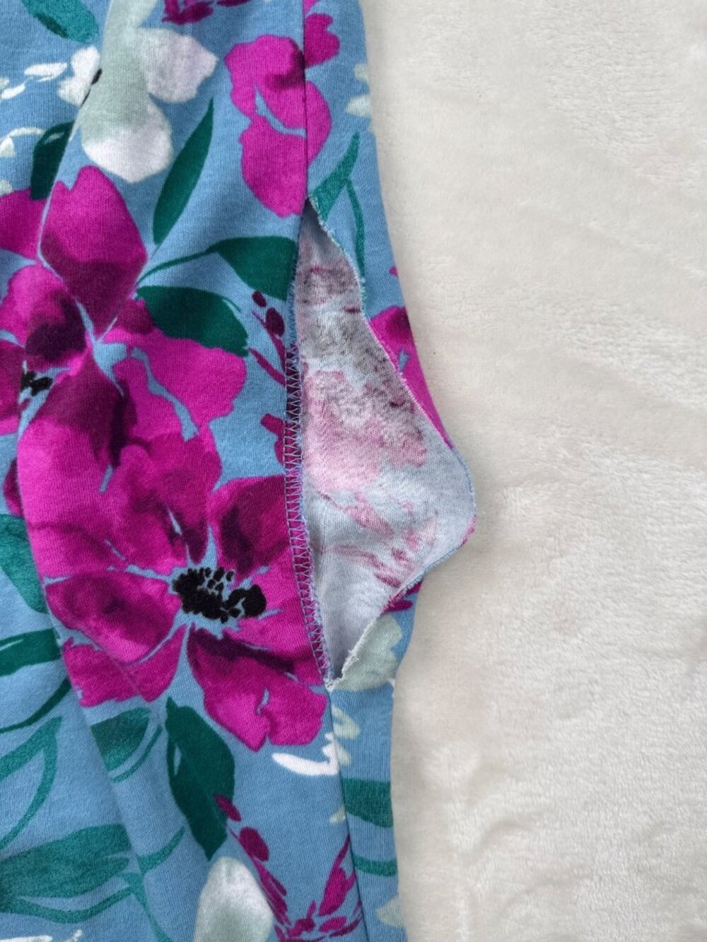 Carole Hochman Womens Floral Pajama Set Small Blue & Pink - Picture 9 of 11